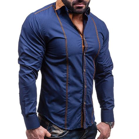 Chemise À Manches Longues Pour Homme Décontractée Avec Des Traces Slim Blanc Grande Taille