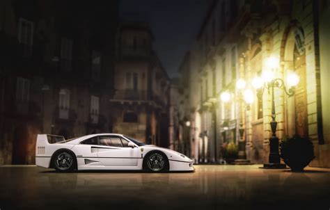 Wallpaper Auto White Machine Ferrari F40 Rendering Ferrari F40