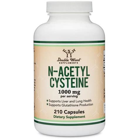Ацетилцистеїн Double Wood N-Acetyl Cysteine NAC 1000 мг 210 капс ...
