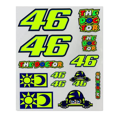 Vr Valentino Rossi Large Sticker Pack Mixed Decals Official