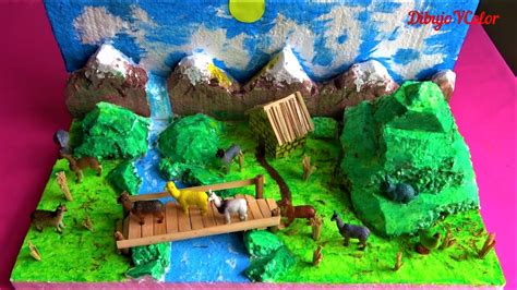 Como Hacer Maqueta De Ecosistema Terrestre Sierra Diorama Youtube