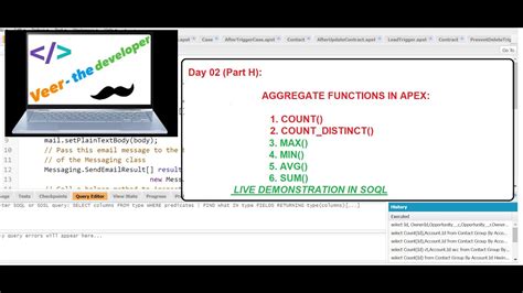 Day Part H Soql Aggregate Function Live Demonstration Youtube