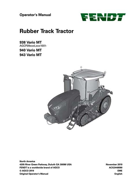 FENDT NA Rubber Track Tractor 938 Vario MT 940 Vario MT 943 Vario MT