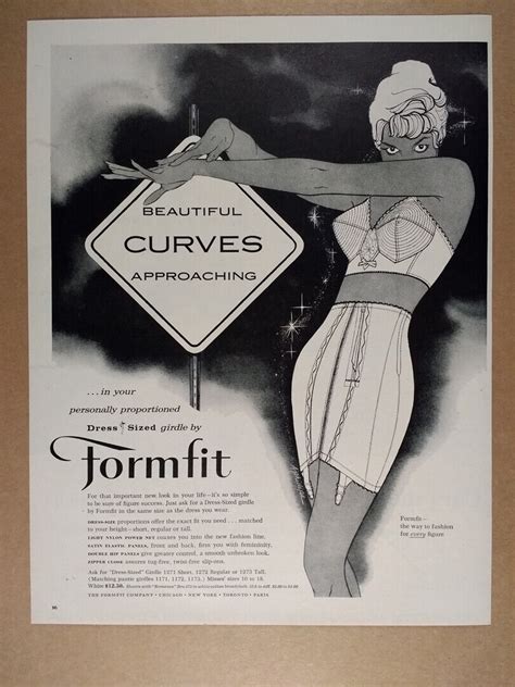 1959 Formfit Dress Sized Girdle And Romance Bra Fashion Art Vintage Print