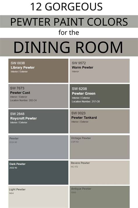 The Best Pewter Paint Colors West Magnolia Charm Dining Room Paint