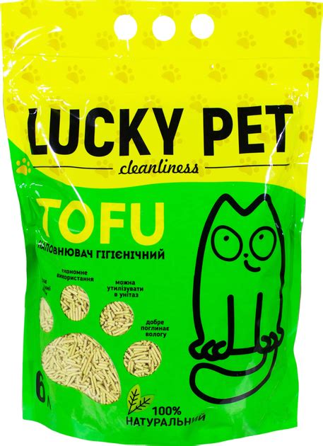 Наполнитель Lucky Pet из тофу для кошачьего туалета с ароматом зеленого ...