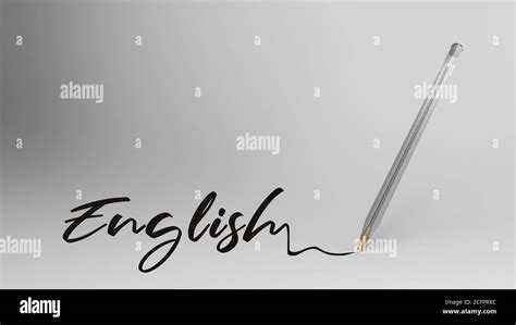 English, English word written with calligraphy with Transparent plastic ...