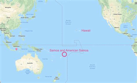 Samoa Islands World Map