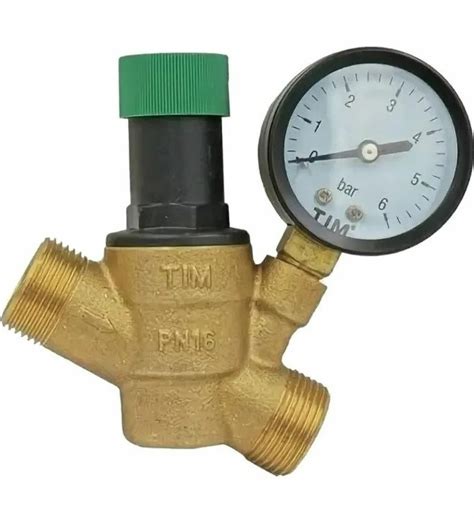 Регулятор давления TIM 1/2" В/Р * 3/4" Н/Р с отв. под манометр 1/4 ...