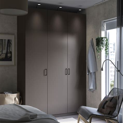 PAX/FORSAND wardrobe combination dark grey/dark grey 150x60x236 cm ...