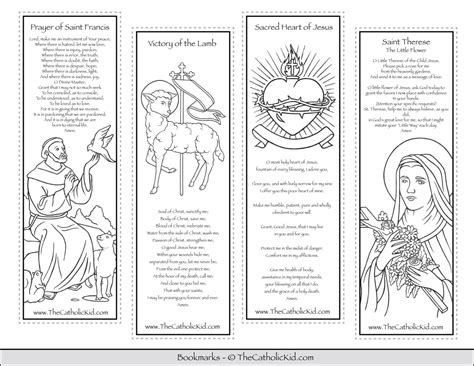 Printable Catholic Bookmarks Coloring Pages Thecatholickid Com Artofit