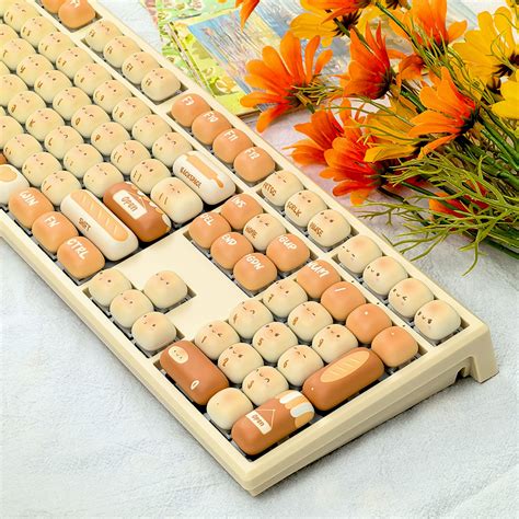 Bread Paradise Hot Swappable Wireless Mechanical Keyboard Keycap Set Cute Mantou MOG Profile