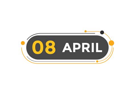 april 8 calendar reminder. 8th april daily calendar icon template ...