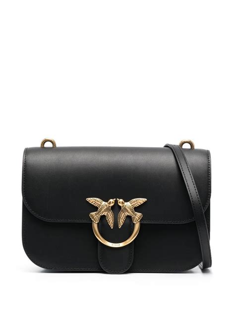 PINKO Love Bell Classic Leather Crossbody Bag Black FARFETCH