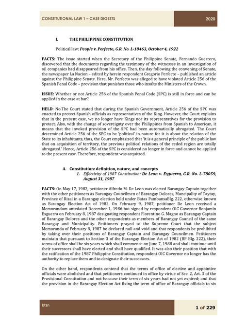 Constitutional LAW CASE Digests Btzn 1 Philippine History