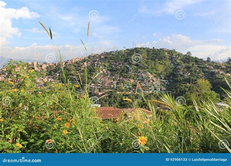 Panoramic View Of The City MedellÃ­n Antioquia Colombia Stock Image