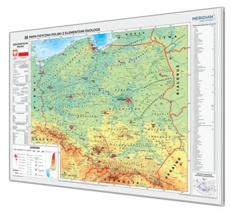 POLSKA MAPA FIZYCZNA EKOLOGIA DO WPINANIA