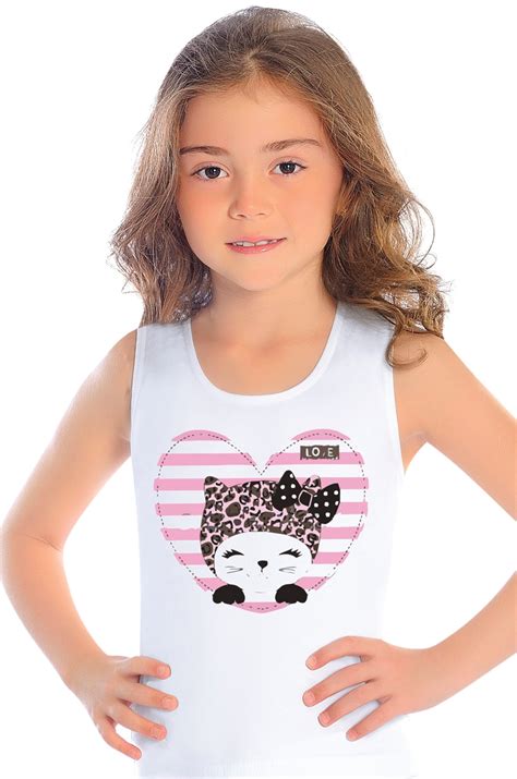 Майка для девочки OTS 6632440 белый купить оптом в HappyWear.ru