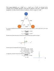 Solución E1 Coulomb pdf Tres cargas puntuales q1 8μC q2 4 μC y