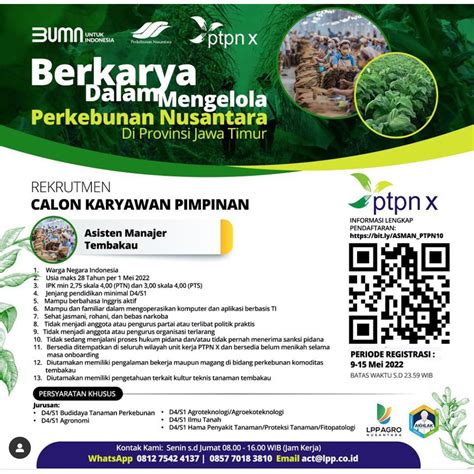 Lowongan Kerja PT Perkebunan Nusantara X