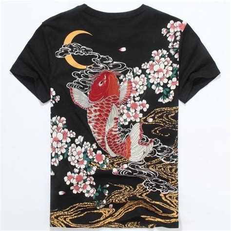 Estilo Japonés Ukiyo Unisex Carpa Bordado Étnico De Pescado De Alta Calidad Del Verano De La