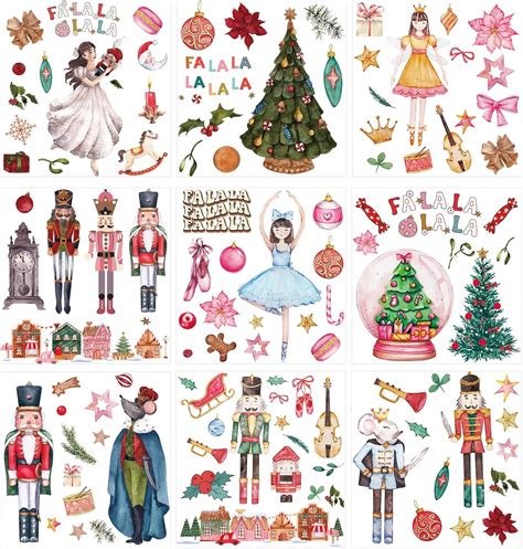 Amazon Tecunite Sheets Christmas Rub On Transfers For Crafts And