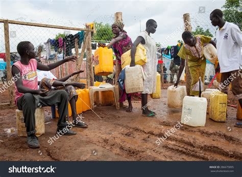 Juba, South Sudan - April 10, 2014: South Sudanese Refugees Get The ...