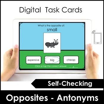 Antonym Boom Cards Matching Opposite Words By Hot Chocolate Teachables