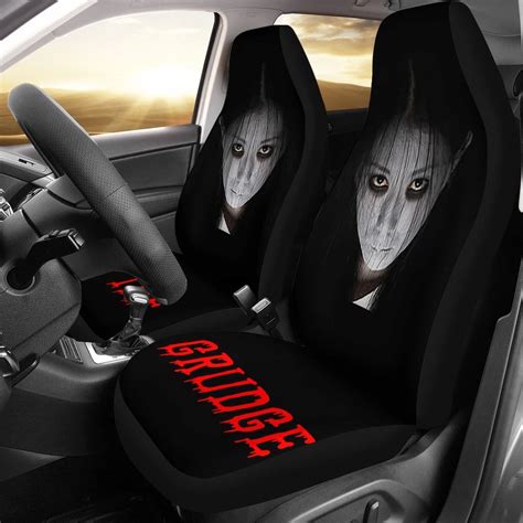 Horror Movie The Grudge Female Face Black White Car Seat Covers Us