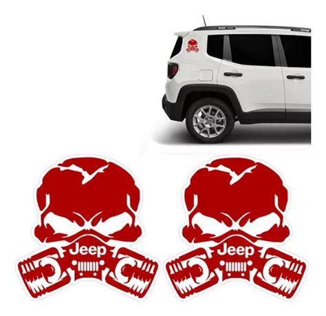 Sticker Sportinox Vinil Transparente Par de Calcomanías Calavera Jeep