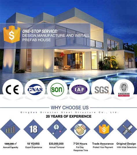 Mediterranean Style Hot Dip Galvanized Stainless Steel Prefabricated Houses Villa Buy High