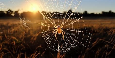 Premium Photo | Spider web in the morning spider web with dew drops ...