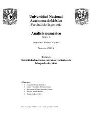 Tarea 4 Estabilidad Metodos Numericos Pdf Universidad Nacional