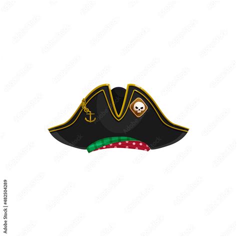 Pirate Hat Captain Headgear Sailor Cap With Jolly Roger Skull Chain