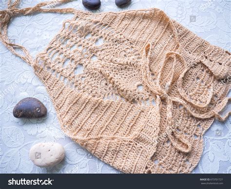 One Crochet Bikini Sexy Woman Wear Stock Photo 673701721 Shutterstock