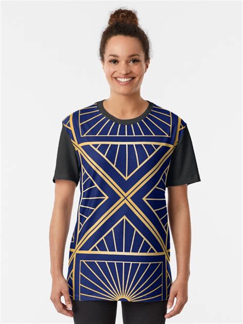 Art Deco Deep Blue T Shirt For Sale By Quinnhopp Redbubble Art