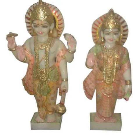 Painted Hindu 3 Feet Marble Vishnu Lakshmi Statue At Rs 20000 In Alwar