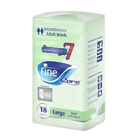 Fine Care Incontinence Large Waist Adult Diapers 110 156cm 18pcs