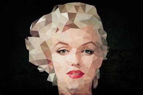 Low Poly 2d Portrait Drawing Of Marilyn Monroe Low Poly Art Portrait