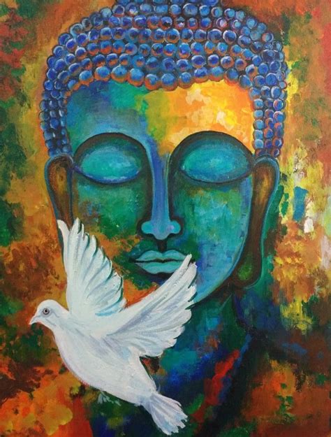 Acrylic painting of Lord Buddha - campestre.al.gov.br