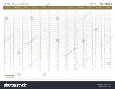 2023 Planner Template Annual Work Organizer Stock Vector (Royalty Free ...