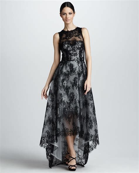 Lyst Monique Lhuillier Hilo Sleeveless Lace Dress In Black