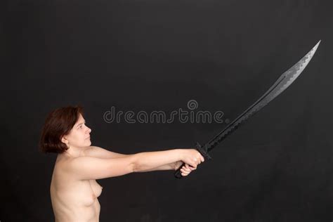 Naked Woman With A Sword Stock Image Image Of Cute