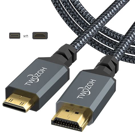 Twozoh Mini HDMI To HDMI Cable 2M 6 6FT 4K 60Hz High Speed HDMI To