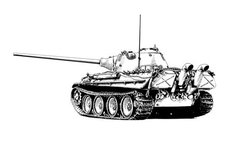 Немецкий танк Тигр, нарисованный линером | Танк, Пантера, Белое искусство