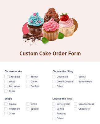 Custom Cake Order Form Template | Jotform