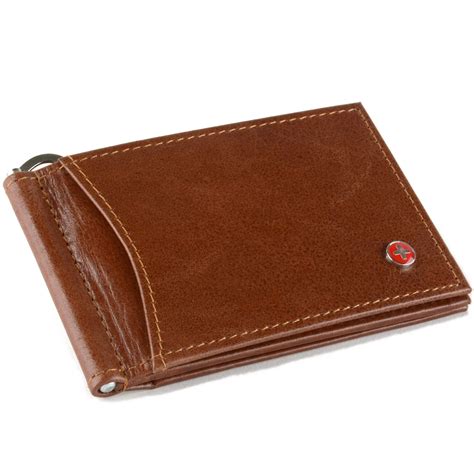 Alpine Swiss Rfid Blocking Mens Money Clip Deluxe Spring Loaded Leather