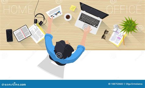 Workplace Concept Flat Design Stock Vector Illustration Of Concept