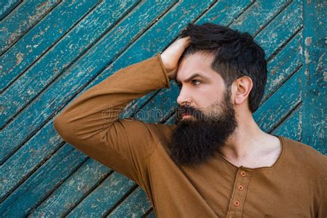 Bearded Man With Beard Bearded Gay Barbershop Concept Mustache Men Stock Photo Image Of