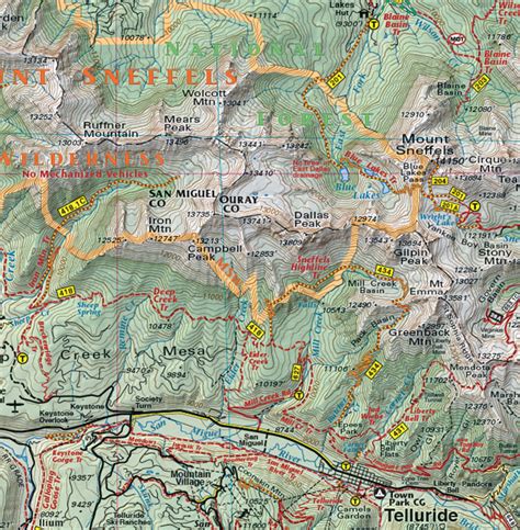 Southwest Colorado Trails | Recreation Topo Map | Latitude 40° maps